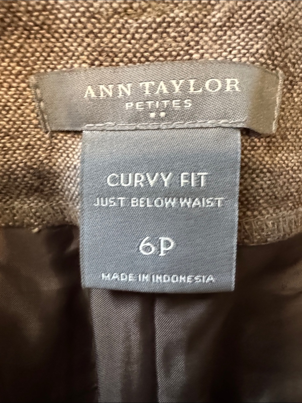 Ann Taylor Brown Curvy Fit Petite Pants - Picture 2 of 4
